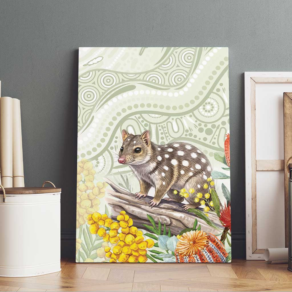 Eastern Quoll Australia Canvas Wall Art Watercolor National Flowers Indigenous Art - Aussie Hoodie