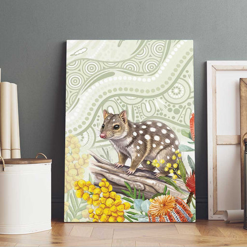 Eastern Quoll Australia Canvas Wall Art Watercolor National Flowers Indigenous Art - Aussie Hoodie