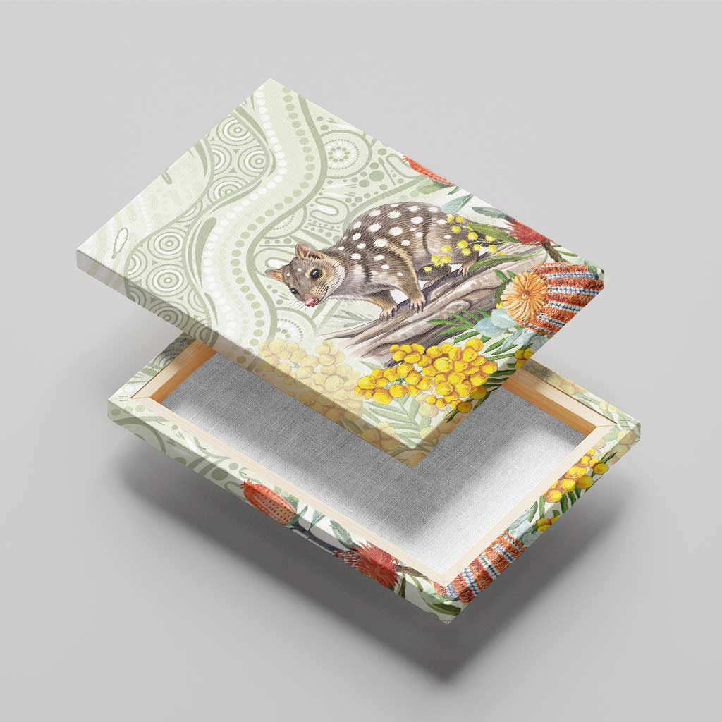 Eastern Quoll Australia Canvas Wall Art Watercolor National Flowers Indigenous Art - Aussie Hoodie