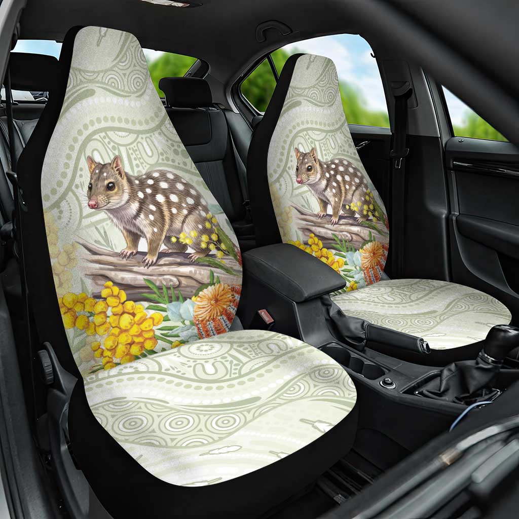 Eastern Quoll Australia Car Seat Cover Watercolor National Flowers Indigenous Art - Aussie Hoodie