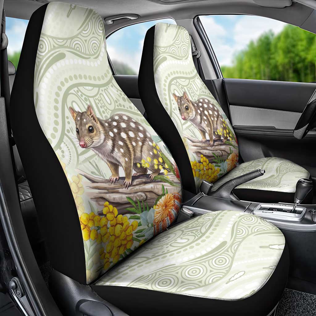 Eastern Quoll Australia Car Seat Cover Watercolor National Flowers Indigenous Art - Aussie Hoodie