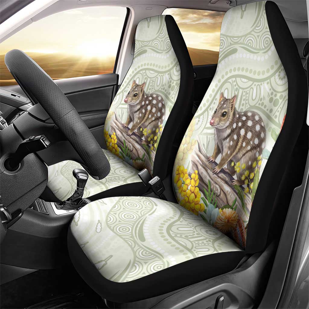 Eastern Quoll Australia Car Seat Cover Watercolor National Flowers Indigenous Art - Aussie Hoodie