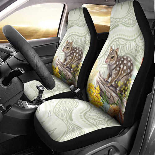 Eastern Quoll Australia Car Seat Cover Watercolor National Flowers Indigenous Art - Aussie Hoodie
