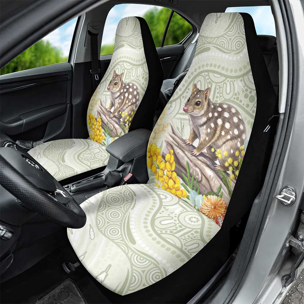 Eastern Quoll Australia Car Seat Cover Watercolor National Flowers Indigenous Art - Aussie Hoodie