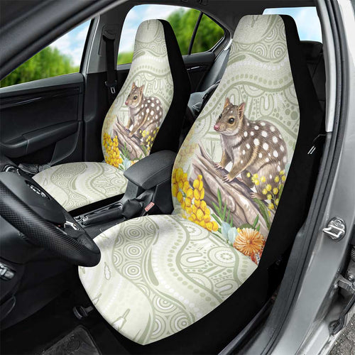 Eastern Quoll Australia Car Seat Cover Watercolor National Flowers Indigenous Art - Aussie Hoodie