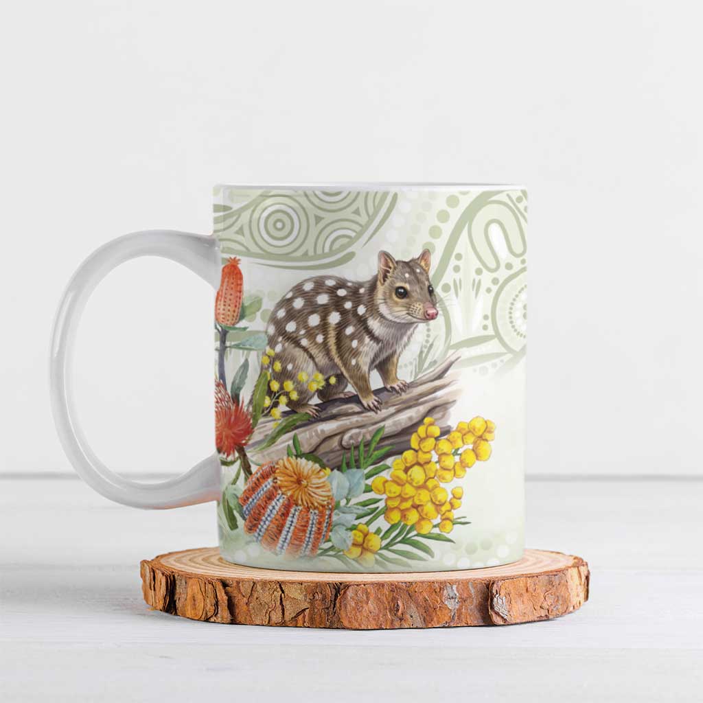 Eastern Quoll Australia Ceramic Mug Watercolor National Flowers Indigenous Art - Aussie Hoodie
