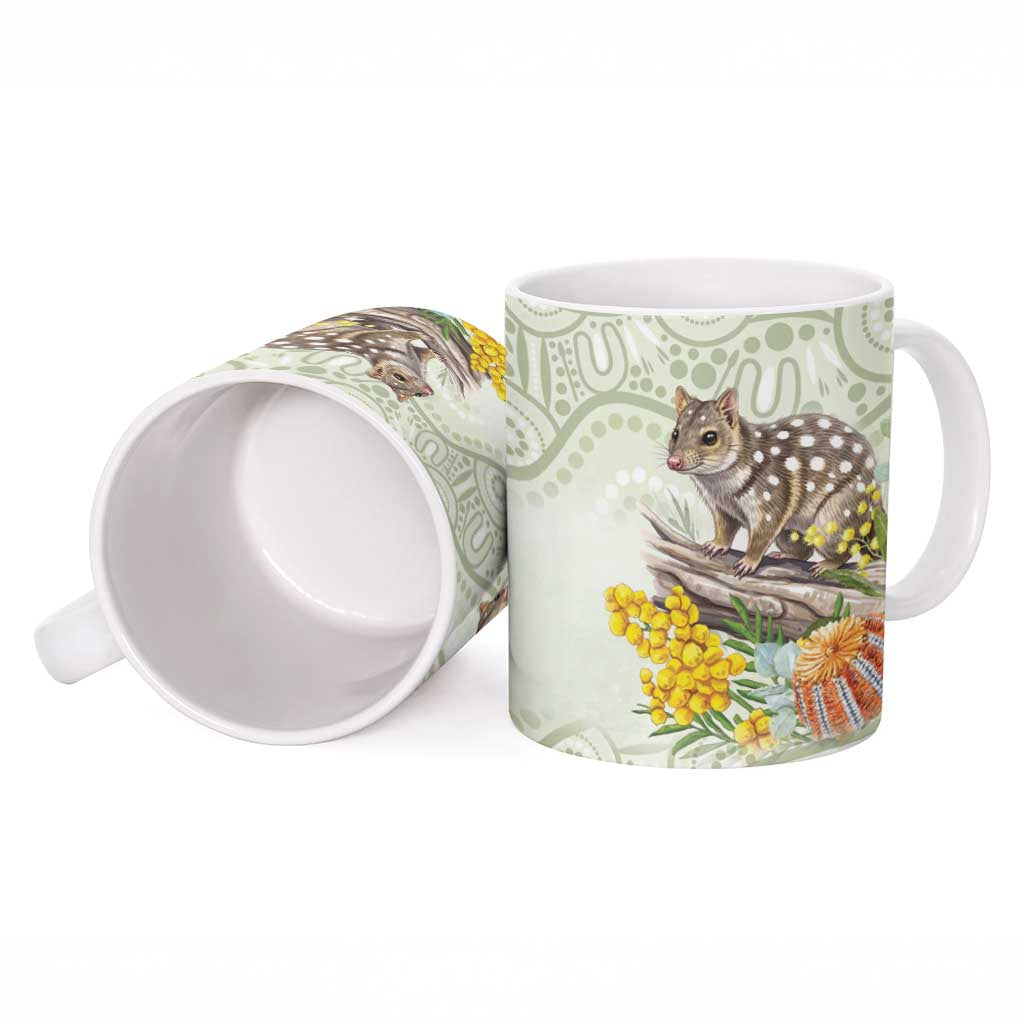 Eastern Quoll Australia Ceramic Mug Watercolor National Flowers Indigenous Art - Aussie Hoodie