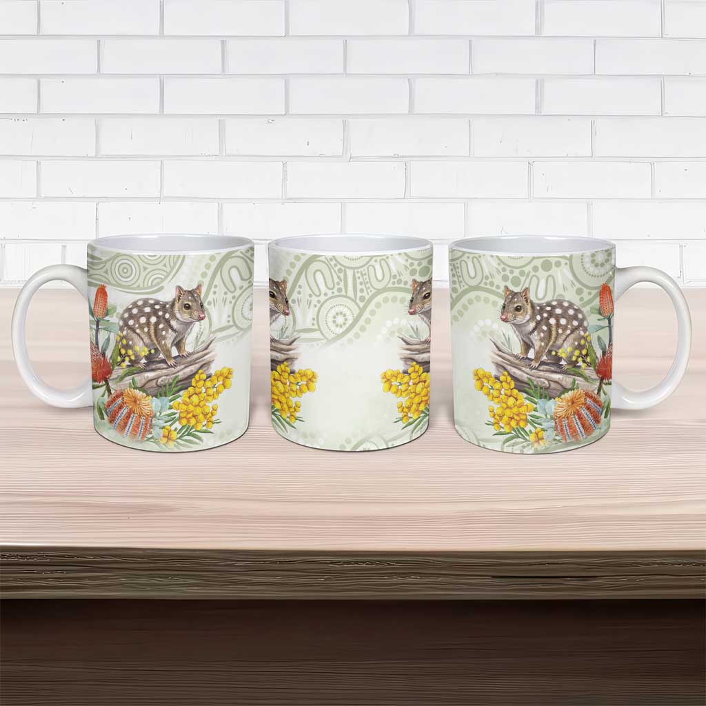 Eastern Quoll Australia Ceramic Mug Watercolor National Flowers Indigenous Art - Aussie Hoodie