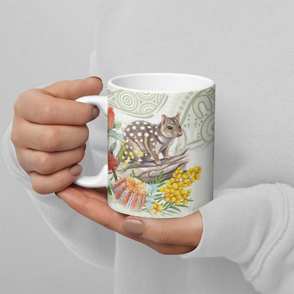 Eastern Quoll Australia Ceramic Mug Watercolor National Flowers Indigenous Art - Aussie Hoodie