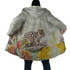 Eastern Quoll Australia Cloak Watercolor National Flowers Indigenous Art - Aussie Hoodie