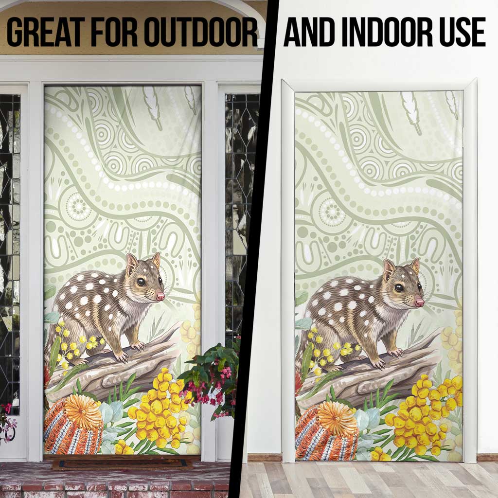 Eastern Quoll Australia Door Cover Watercolor National Flowers Indigenous Art - Aussie Hoodie