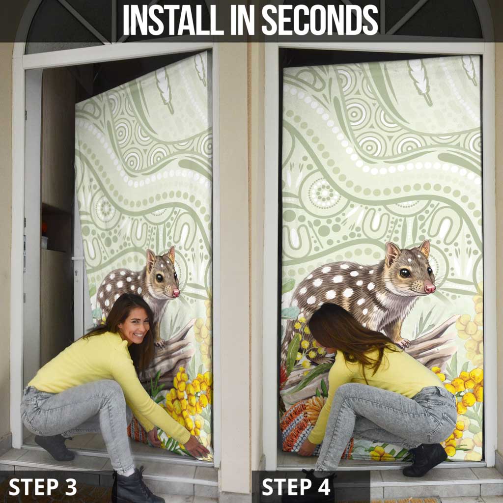 Eastern Quoll Australia Door Cover Watercolor National Flowers Indigenous Art - Aussie Hoodie