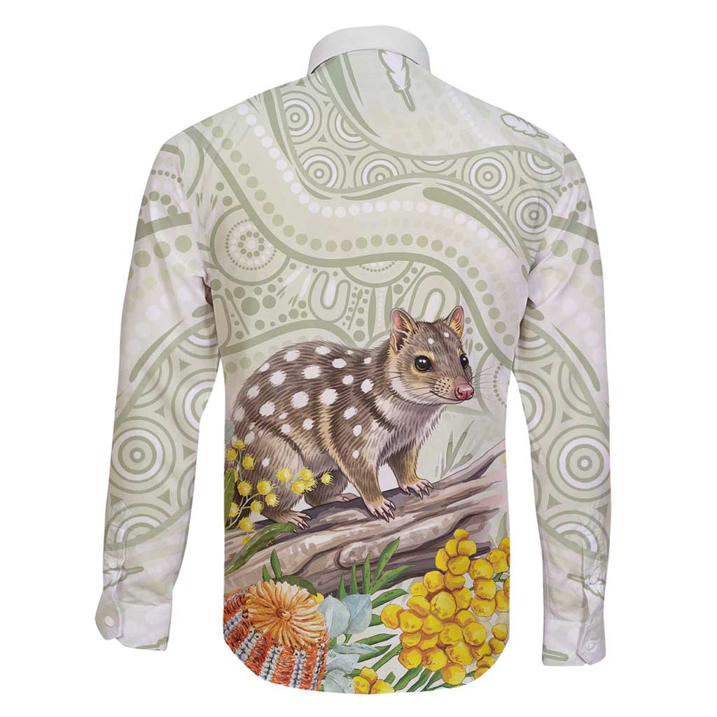 Eastern Quoll Australia Family Matching Off Shoulder Maxi Dress and Hawaiian Shirt Watercolor National Flowers Indigenous Art - Aussie Hoodie