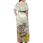Eastern Quoll Australia Family Matching Off Shoulder Maxi Dress and Hawaiian Shirt Watercolor National Flowers Indigenous Art - Aussie Hoodie