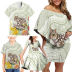 Eastern Quoll Australia Family Matching Off Shoulder Short Dress and Hawaiian Shirt Watercolor National Flowers Indigenous Art - Aussie Hoodie