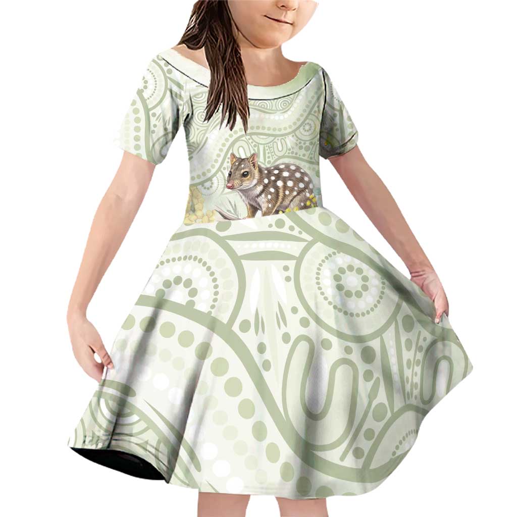 Eastern Quoll Australia Family Matching Off Shoulder Short Dress and Hawaiian Shirt Watercolor National Flowers Indigenous Art - Aussie Hoodie