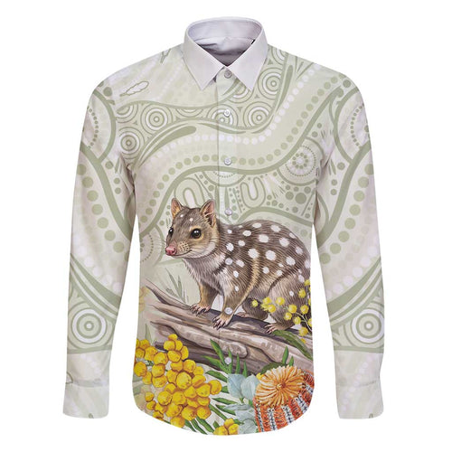 Eastern Quoll Australia Family Matching Off Shoulder Short Dress and Hawaiian Shirt Watercolor National Flowers Indigenous Art - Aussie Hoodie