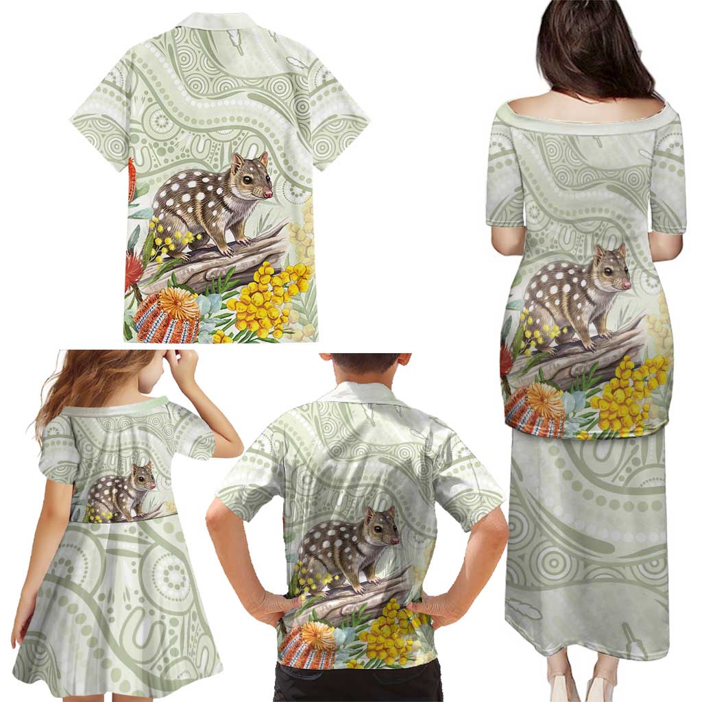 Eastern Quoll Australia Family Matching Puletasi and Hawaiian Shirt Watercolor National Flowers Indigenous Art - Aussie Hoodie