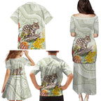 Eastern Quoll Australia Family Matching Puletasi and Hawaiian Shirt Watercolor National Flowers Indigenous Art - Aussie Hoodie