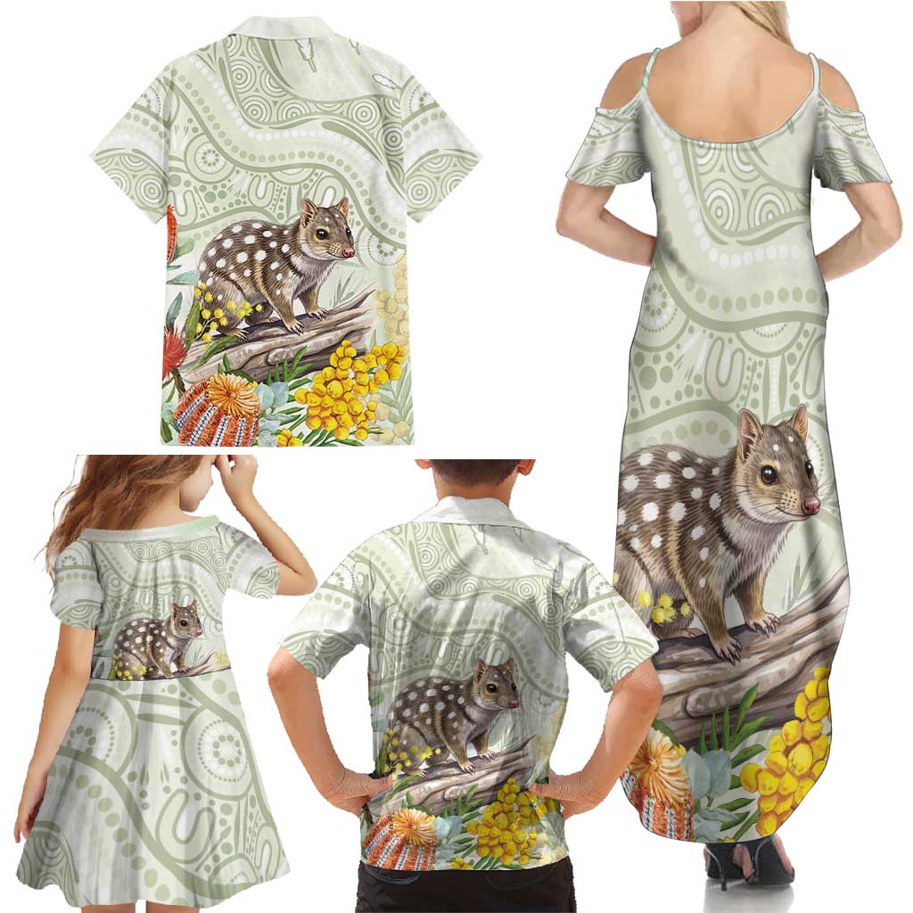 Eastern Quoll Australia Family Matching Summer Maxi Dress and Hawaiian Shirt Watercolor National Flowers Indigenous Art - Aussie Hoodie