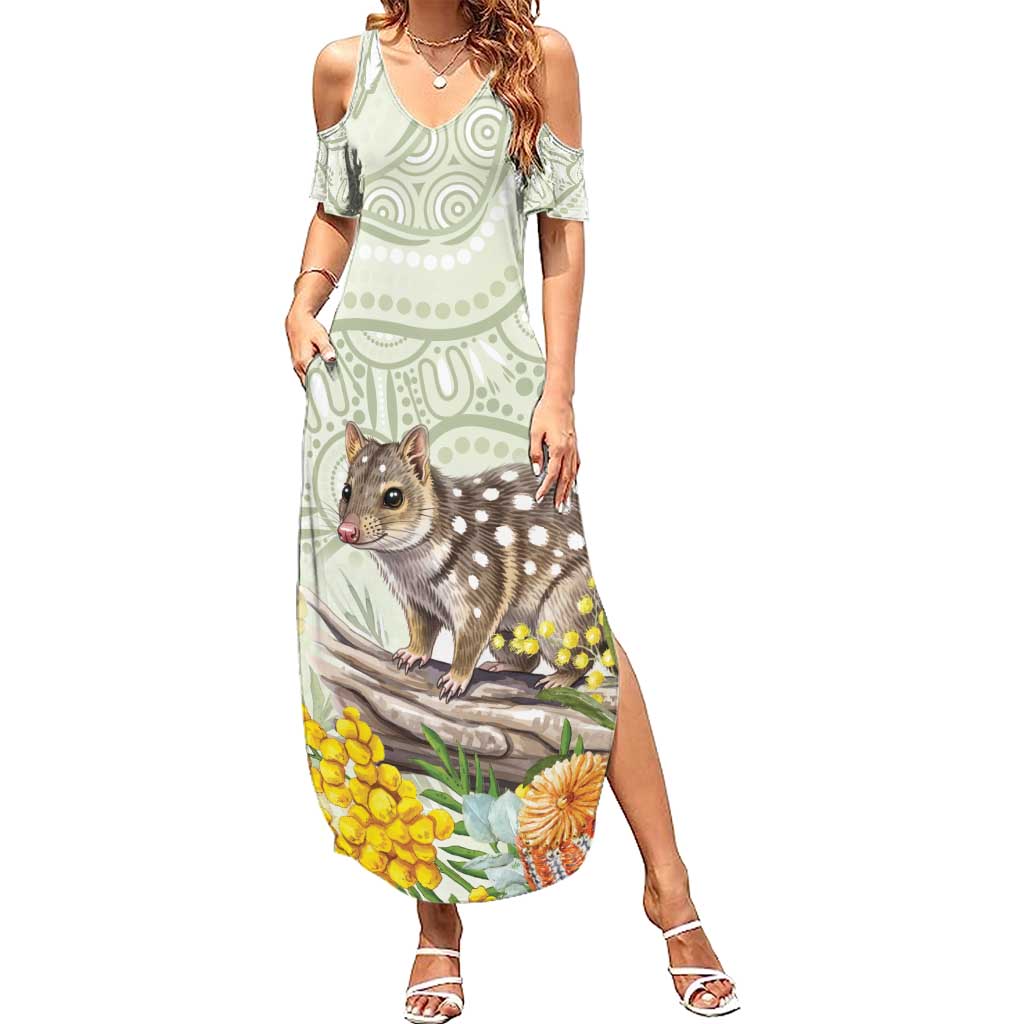 Eastern Quoll Australia Family Matching Summer Maxi Dress and Hawaiian Shirt Watercolor National Flowers Indigenous Art - Aussie Hoodie