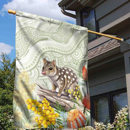 Eastern Quoll Australia Garden Flag Watercolor National Flowers Indigenous Art - Aussie Hoodie
