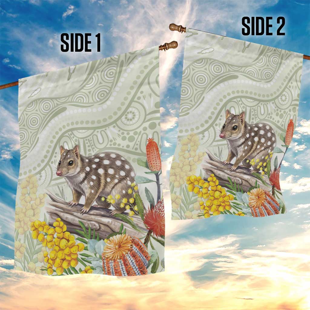 Eastern Quoll Australia Garden Flag Watercolor National Flowers Indigenous Art - Aussie Hoodie