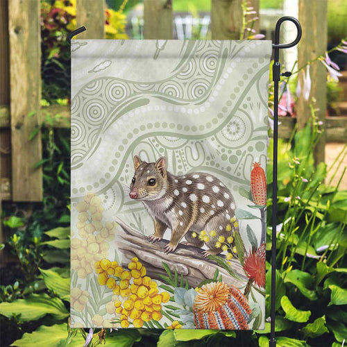 Eastern Quoll Australia Garden Flag Watercolor National Flowers Indigenous Art - Aussie Hoodie