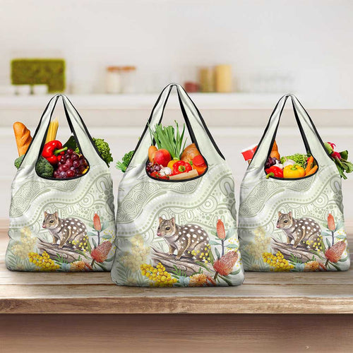 Eastern Quoll Australia Grocery Bag Watercolor National Flowers Indigenous Art - Aussie Hoodie