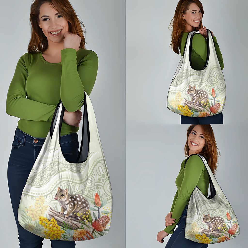 Eastern Quoll Australia Grocery Bag Watercolor National Flowers Indigenous Art - Aussie Hoodie