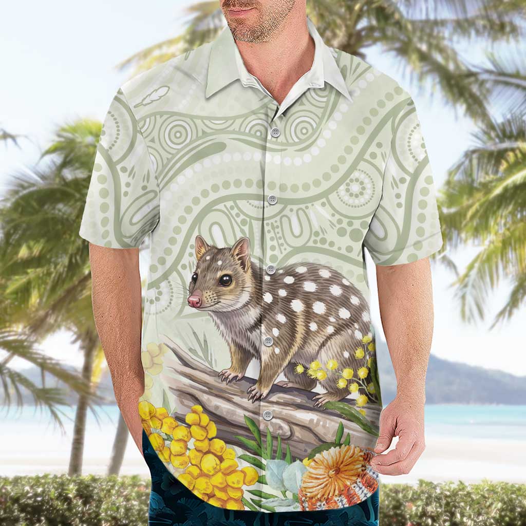 Eastern Quoll Australia Hawaiian Shirt Watercolor National Flowers Indigenous Art - Aussie Hoodie