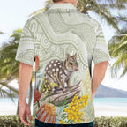 Eastern Quoll Australia Hawaiian Shirt Watercolor National Flowers Indigenous Art - Aussie Hoodie