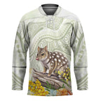 Eastern Quoll Australia Hockey Jersey Watercolor National Flowers Indigenous Art - Aussie Hoodie