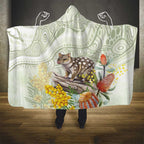 Eastern Quoll Australia Hooded Blanket Watercolor National Flowers Indigenous Art - Aussie Hoodie