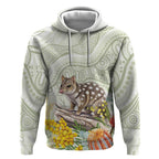 Eastern Quoll Australia Hoodie Watercolor National Flowers Indigenous Art - Aussie Hoodie