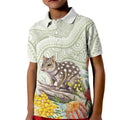 Eastern Quoll Australia Kid Polo Shirt Watercolor National Flowers Indigenous Art - Aussie Hoodie