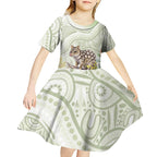 Eastern Quoll Australia Kid Short Sleeve Dress Watercolor National Flowers Indigenous Art - Aussie Hoodie
