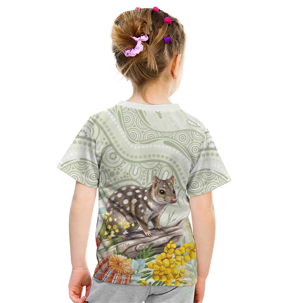 Eastern Quoll Australia Kid T Shirt Watercolor National Flowers Indigenous Art - Aussie Hoodie