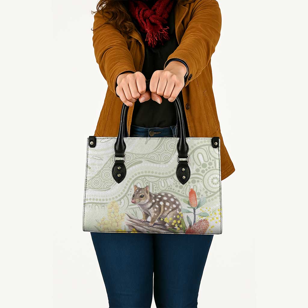 Eastern Quoll Australia Leather Bag Watercolor National Flowers Indigenous Art - Aussie Hoodie