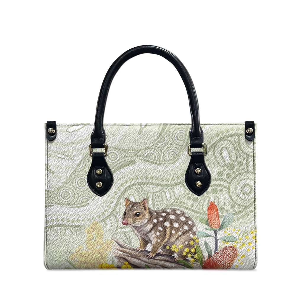 Eastern Quoll Australia Leather Bag Watercolor National Flowers Indigenous Art - Aussie Hoodie
