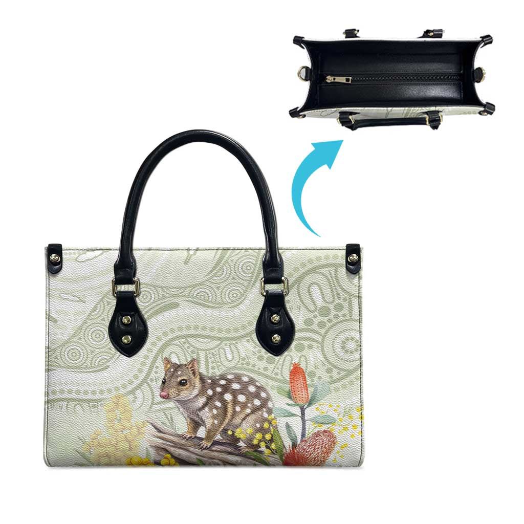 Eastern Quoll Australia Leather Bag Watercolor National Flowers Indigenous Art - Aussie Hoodie