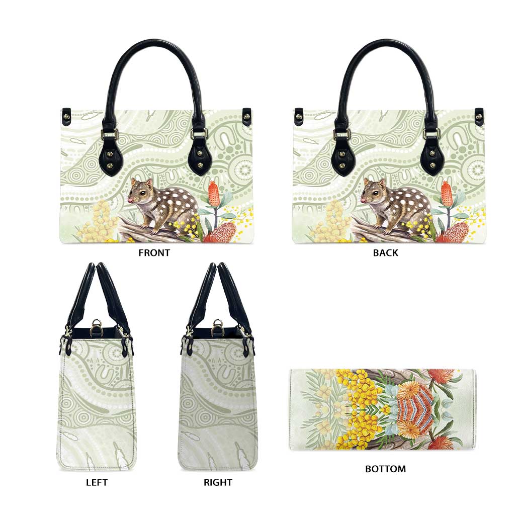Eastern Quoll Australia Leather Bag Watercolor National Flowers Indigenous Art - Aussie Hoodie