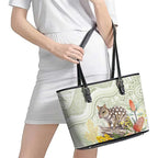 Eastern Quoll Australia Leather Tote Bag Watercolor National Flowers Indigenous Art - Aussie Hoodie