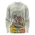 Eastern Quoll Australia Long Sleeve Shirt Watercolor National Flowers Indigenous Art - Aussie Hoodie