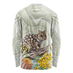 Eastern Quoll Australia Long Sleeve Shirt Watercolor National Flowers Indigenous Art - Aussie Hoodie