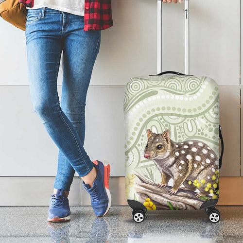 Eastern Quoll Australia Luggage Cover Watercolor National Flowers Indigenous Art - Aussie Hoodie
