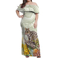 Eastern Quoll Australia Off Shoulder Maxi Dress Watercolor National Flowers Indigenous Art - Aussie Hoodie