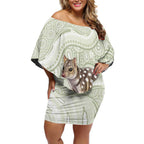 Eastern Quoll Australia Off Shoulder Short Dress Watercolor National Flowers Indigenous Art - Aussie Hoodie