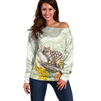 Eastern Quoll Australia Off Shoulder Sweater Watercolor National Flowers Indigenous Art - Aussie Hoodie