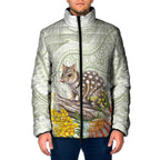 Eastern Quoll Australia Padded Jacket Watercolor National Flowers Indigenous Art - Aussie Hoodie
